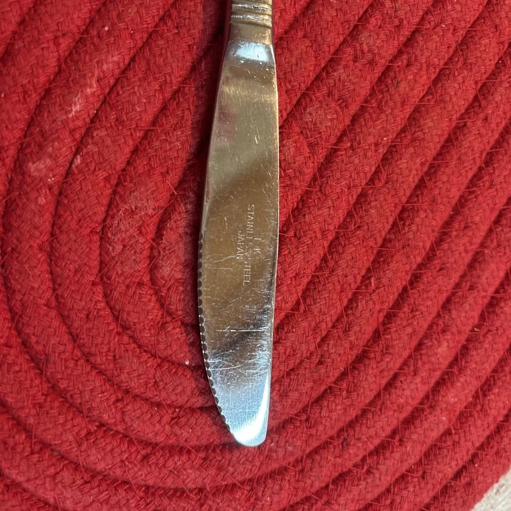 Vintage LK Stainless Steel Japan Dinner Knives Set Of 8